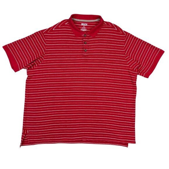 Duluth Trading Polo Shirt Mens 3XLT Tall Red Striped Cotton Short Sleeve 68249 - Picture 1 of 8